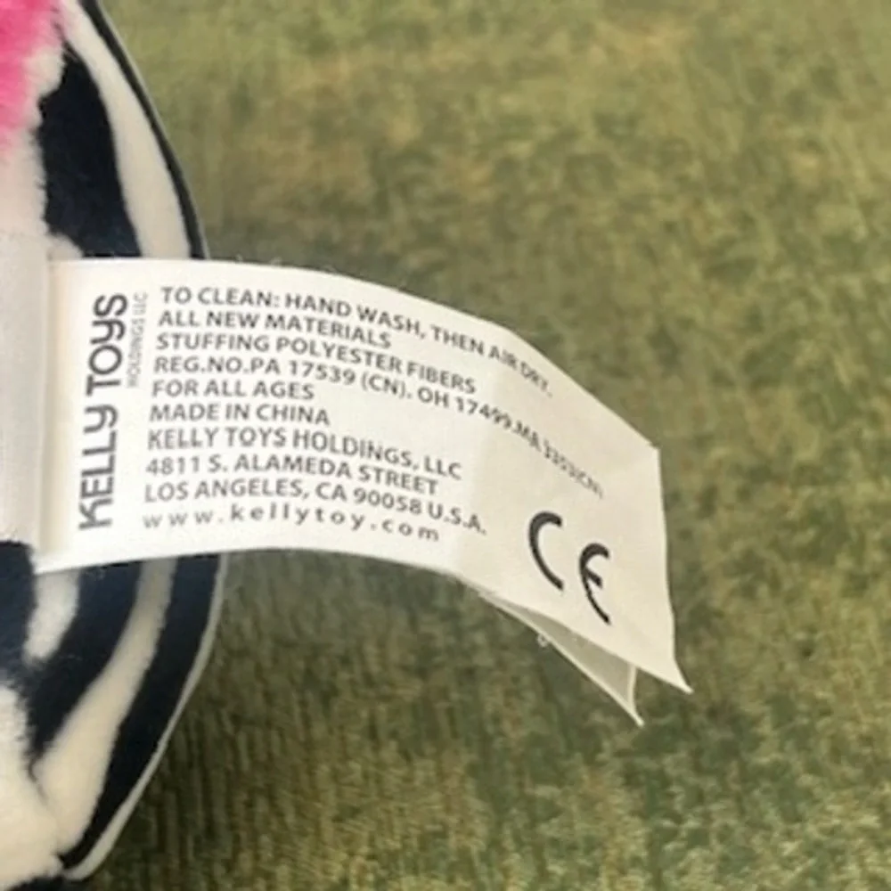 Squishmallows Zebra Plush Black White Pink Tracy 8 Inch‎ Stuffed Animal Toy